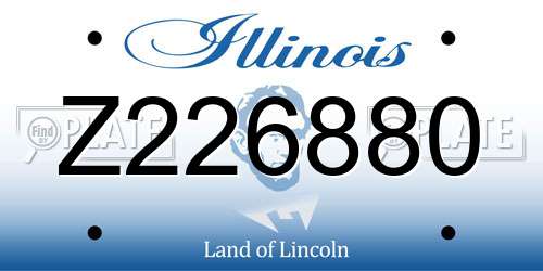 Z226880 Illinois License Plate