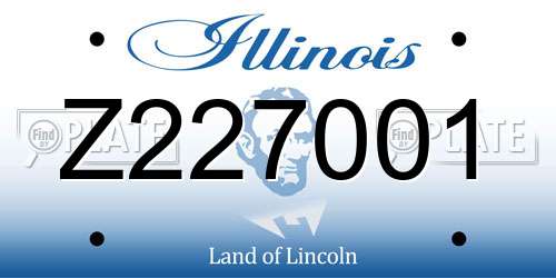 Z227001 Illinois License Plate