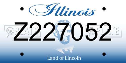 Z227052 Illinois License Plate