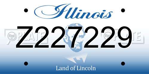 Z227229 Illinois License Plate