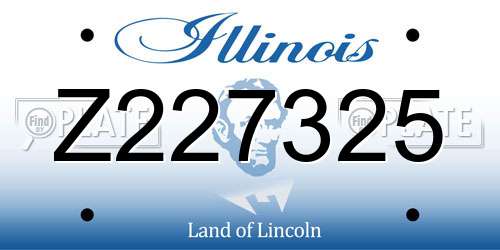 Z227325 Illinois License Plate