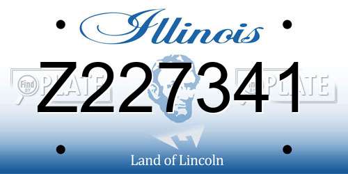 Z227341 Illinois License Plate