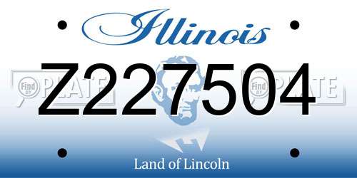 Z227504 Illinois License Plate