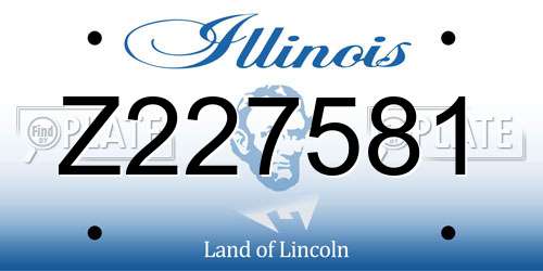 Z227581 Illinois License Plate