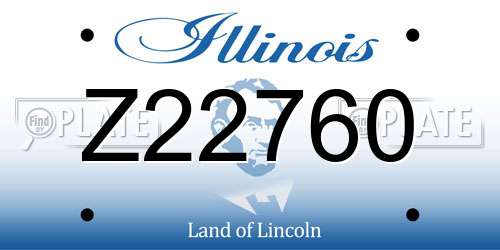 Z22760 Illinois License Plate