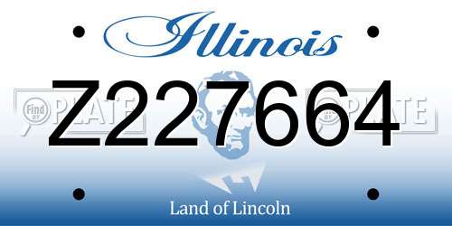 Z227664 Illinois License Plate