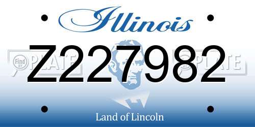 Z227982 Illinois License Plate