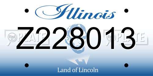 Z228013 Illinois License Plate
