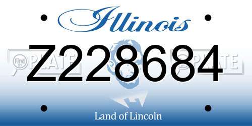 Z228684 Illinois License Plate