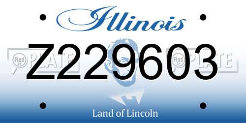 Z229603 Illinois License Plate