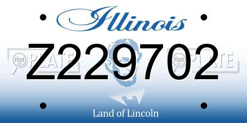 Z229702 Illinois License Plate