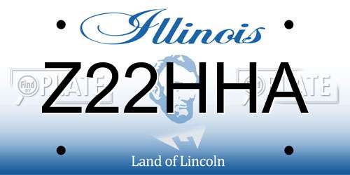 Z22HHA Illinois License Plate