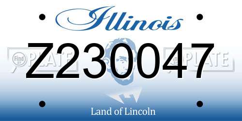 Z230047 Illinois License Plate