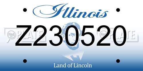 Z230520 Illinois License Plate