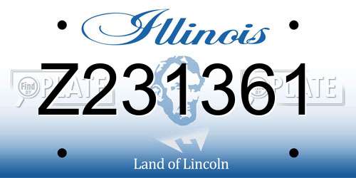 Z231361 Illinois License Plate