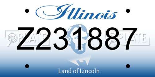 Z231887 Illinois License Plate