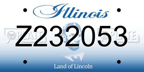 Z232053 Illinois License Plate