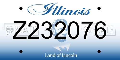 Z232076 Illinois License Plate
