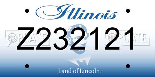Z232121 Illinois License Plate