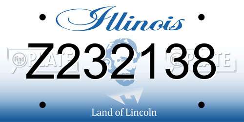 Z232138 Illinois License Plate