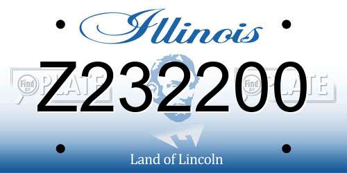 Z232200 Illinois License Plate