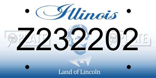 Z232202 Illinois License Plate