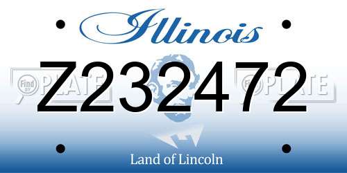 Z232472 Illinois License Plate