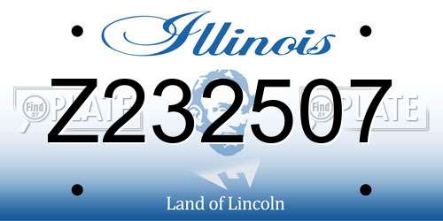 Z232507 Illinois License Plate