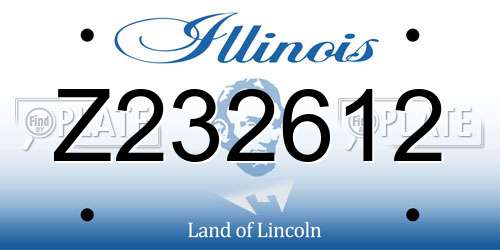 Z232612 Illinois License Plate
