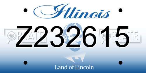 Z232615 Illinois License Plate