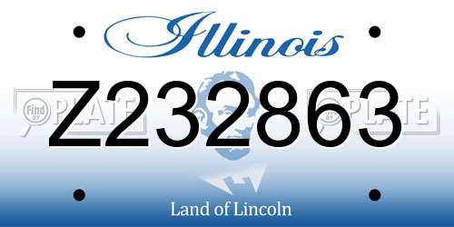 Z232863 Illinois License Plate