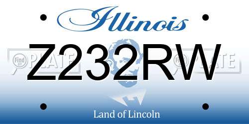 Z232RW Illinois License Plate