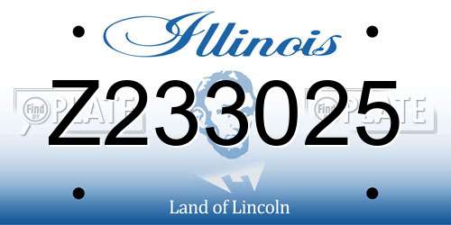 Z233025 Illinois License Plate