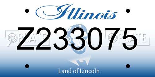 Z233075 Illinois License Plate