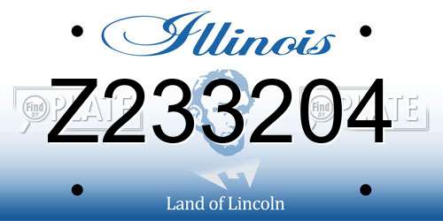 Z233204 Illinois License Plate
