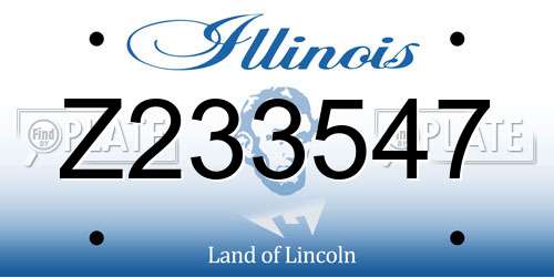 Z233547 Illinois License Plate