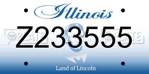 Z233555 Illinois License Plate