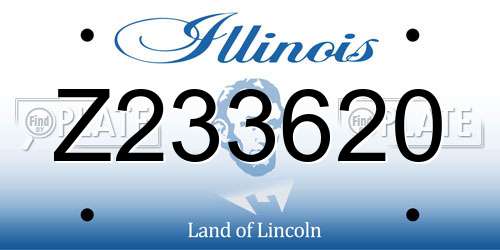 Z233620 Illinois License Plate
