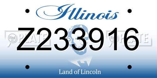 Z233916 Illinois License Plate
