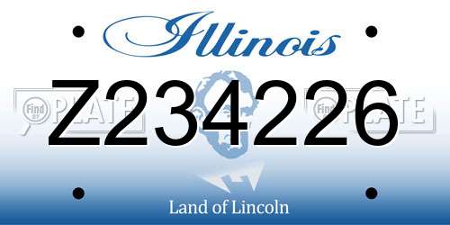 Z234226 Illinois License Plate