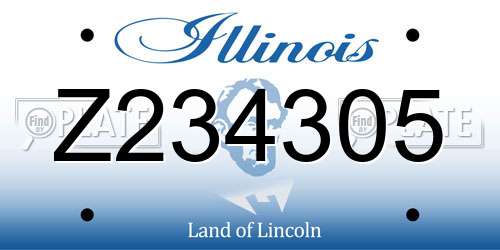 Z234305 Illinois License Plate