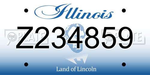 Z234859 Illinois License Plate