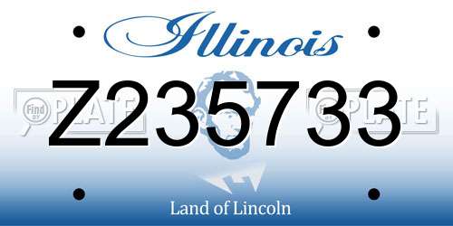 Z235733 Illinois License Plate