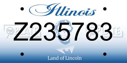 Z235783 Illinois License Plate