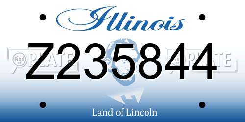 Z235844 Illinois License Plate