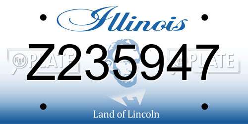 Z235947 Illinois License Plate