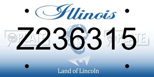 Z236315 Illinois License Plate