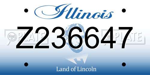 Z236647 Illinois License Plate
