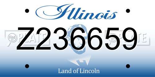 Z236659 Illinois License Plate