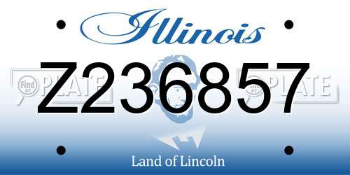 Z236857 Illinois License Plate